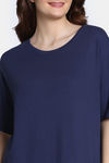 Zivame 2 Mile Fashion Knit Cotton Knee Nightdress - Medieval Blue — thumbnail 6
